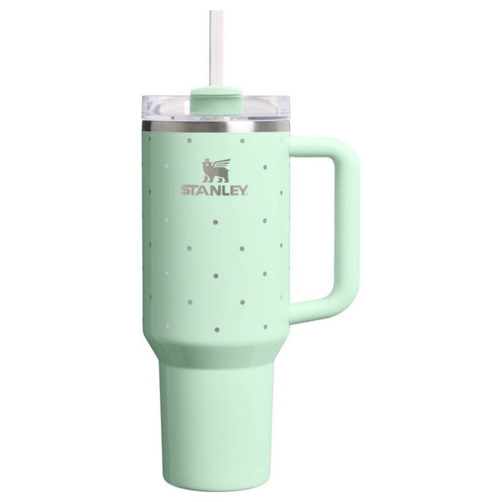 40 oz Stainless Steel H2.0 FlowState Quencher Tumbler Peppermint Polka Dot